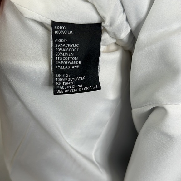 Carlisle Collection Brook Tweed Silk Linen With Ivory Bodice Dress Size 12 - Picture 8 of 9